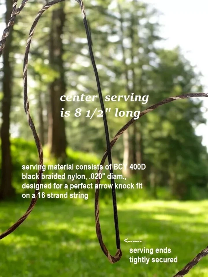 Flemish Twist Bowstring / "STEALTH" tri-color B55 / CHOOSE STRING LENGTH $18.95 - Image 3 of 4