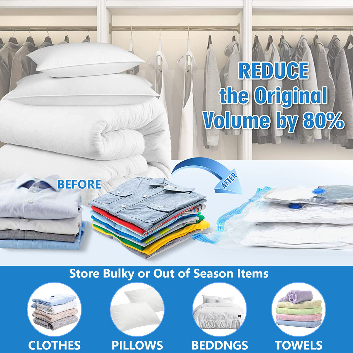 Super Jumbo Extra Large Space Saver Vacuum Seal Storage Bag Largest Space  Bags