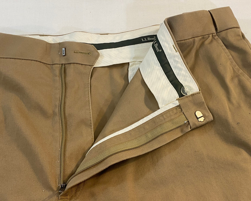L.L. Bean Mens Comfort Waist Khaki Pants Size 46 x 34 100% Cotton - Picture 3 of 6