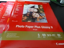 Canon PP-201 Photo Paper, Opened Boxes, Paper Sealed, 20 Sheets each