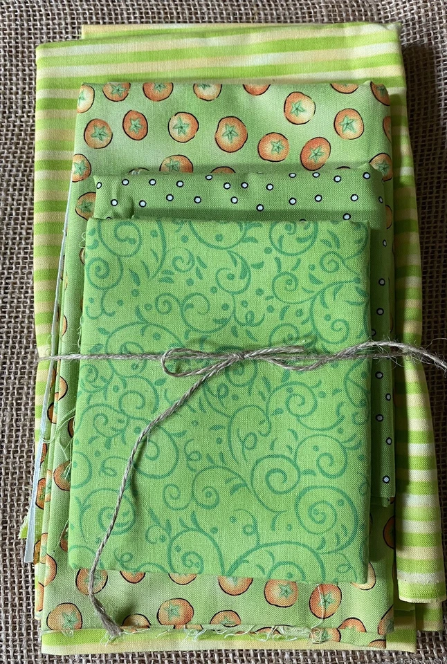 Caprichoso Lote de 4 Bonitas Telas de Acolchado Verde Lima 4 Yardas+ Foto 3 de 4