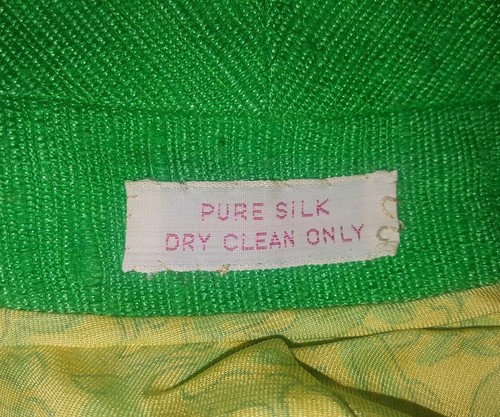 Vintage Saks Fifth Avenue 2 Piece Green shift Dress Suit Sz 16 jacket 100% silk - Picture 10 of 12
