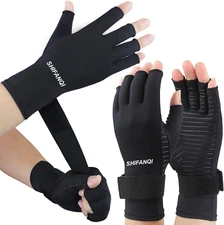 2 Pairs Copper Arthritis Compression Gloves Women Men for Carpal Tunnel, RSI, Jo