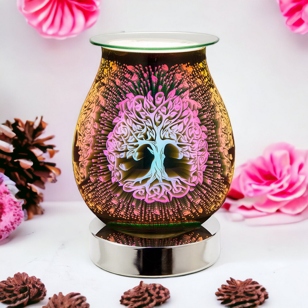 Electric Aroma Touch Lamp Scented Oil Burner Wax Tart Melter 3D Tree of
