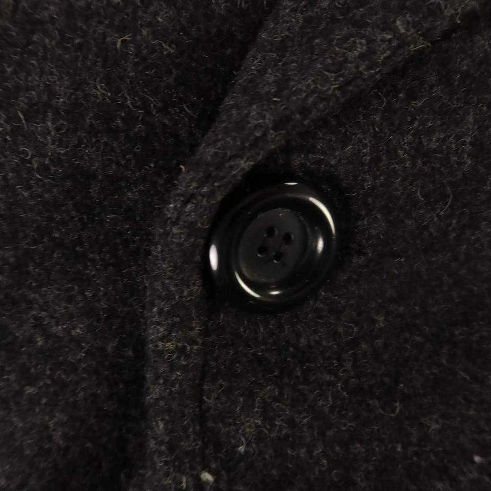 Casaco de flanela feminino vintage 30 30WP plus lã cinza carvão peito duplo - Imagem 3 de 4