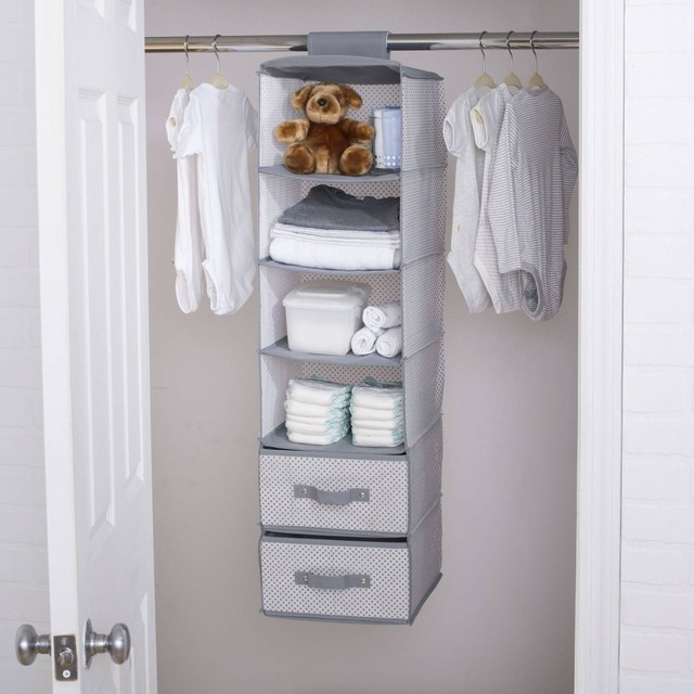 delta children 6 shelf storage with 2 drawers
