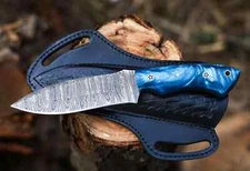 Handmade Damascus Steel Skinner Knife, Resin Handle Hunting Knife, best gift