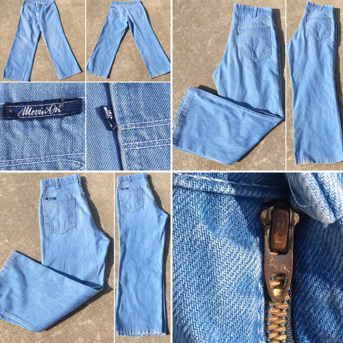 Vintage Levi’s Movin On Jeans Talon 42 Zipper 70s 31” Waist 1970s 70s Hippy