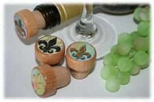 1- Fleur De Lis Wine Stoppers Cork Stopper Bottle Stopper Party Favor Wedding
