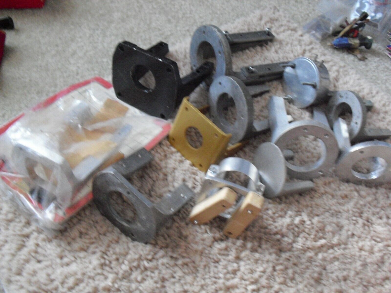 Lot of 12 Vintage RC Airplane Car Metal Engine Mounts Assorted S