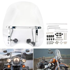 Large Universal Motorcycle Windshield Wind Screen Deflector With Mounting Kit