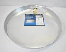 Camco USA Aluminum Heater Drain Pan w PVC Drain Fitting 22" Diameter 20846