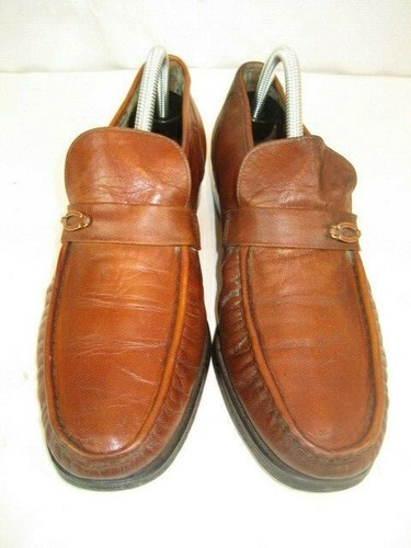 Para hombre mocasines FLORSHEIM Marrón Cuero Hebilla slipons Talla 8.5D |  eBay