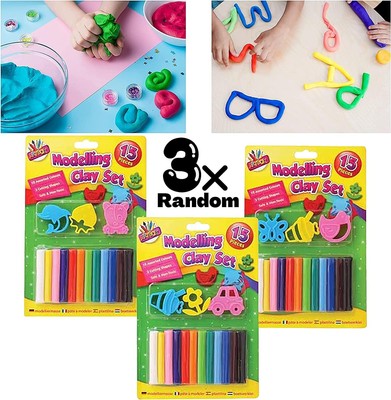 12 Farben Modellierblöcke mit Ausstecher Ofen Backen Plastilin Ton Kunst und Handwerk