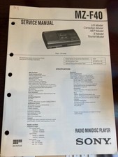 SONY MZ-F40 MZF40 MINIDISC PLAYER Service Manual FROM THE USA  ORIGINAL 