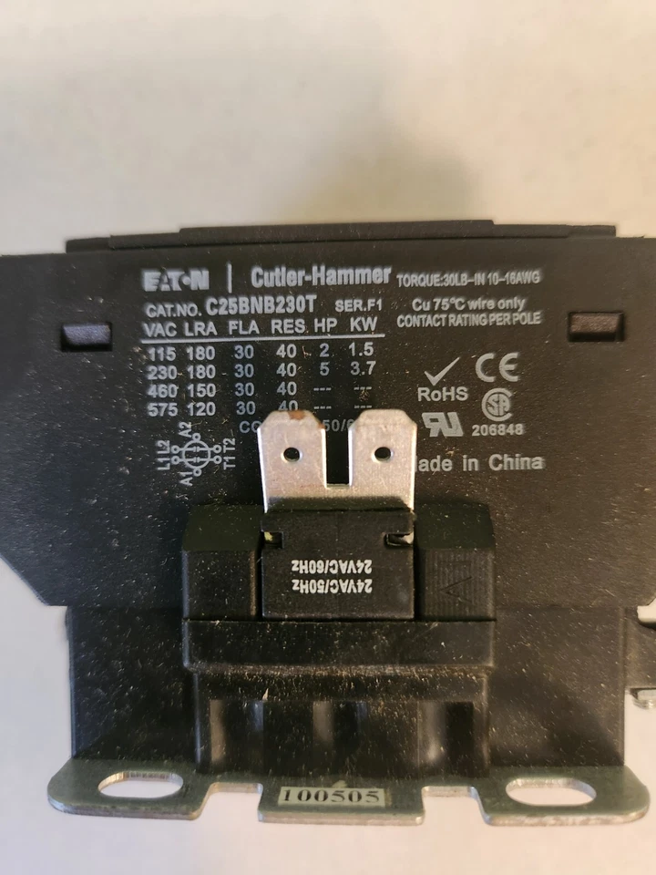 NEW IN BOX Eaton C25BNB230T Contactor 30A 24V 50/60Hz Coil Series F1 - Image 2 of 4