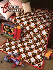 Crayon Circles Afghan  Annie's Crochet Quilt  Afghan Club 2216-1-04