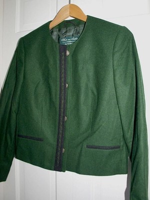 Vintage H. Moser Jacket  Austria Traditional Green Wool Blend Button Down   M
