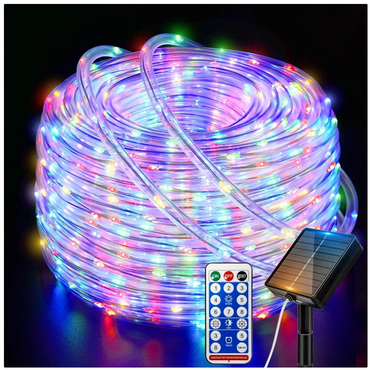 Solar Rope Lights for Tree Party Wedding Decor, 2 Pack