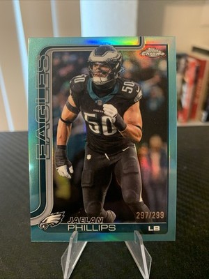 2025 Topps Chrome Jaelan Phillips Aqua Refractor /299 Philadelphia Eagles #192