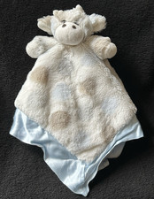 Love Little Giraffe Security Blanket Baby Lovey White Blue Taupe Gray Polka Dots