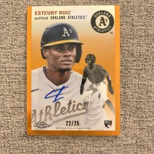 2023 Topps Chrome Platinum Anniversary Orange 22/25 Esteury Ruiz #CPA-ER Auto