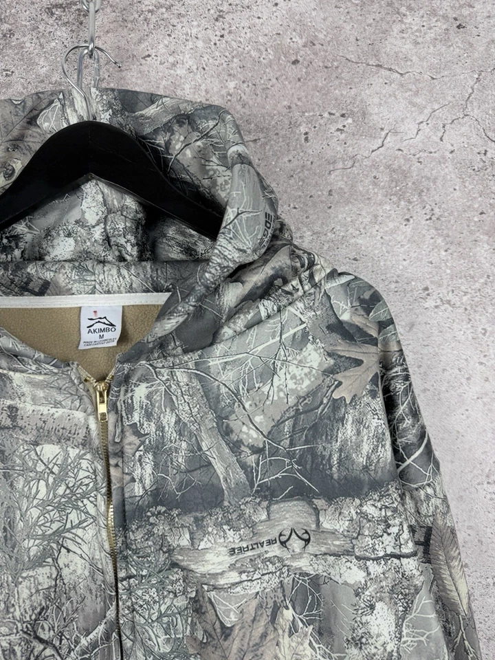AKIMBO Club Real Tree Camo Hoodie Full Zip Jacket Men's Size M - Image 4 of 4