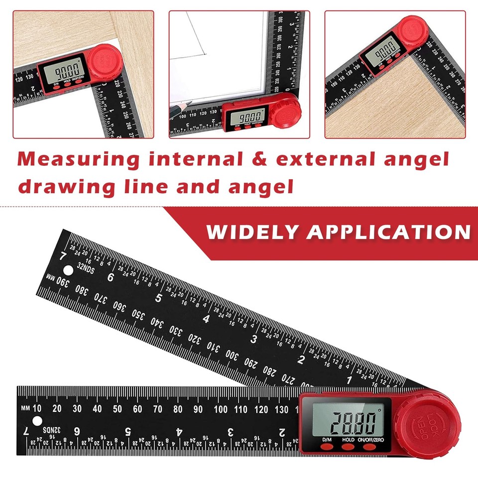 Digital Angle Finder Ruler with LCD Display, 200mm/7 Inch Digital ...