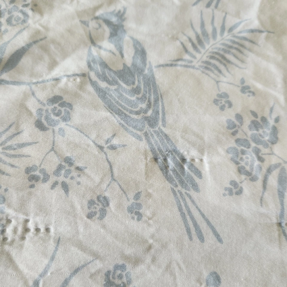 Edredón King Azul Blanco Pájaros Floral Cuadros Ropa de Cama Reversible 100 x 100 Pilares  Foto 4 de 4