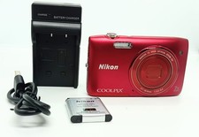 EXC /charger Nikon COOLPIX S3400 Red 20.1MP 7x Zoom Digital Camera Japan