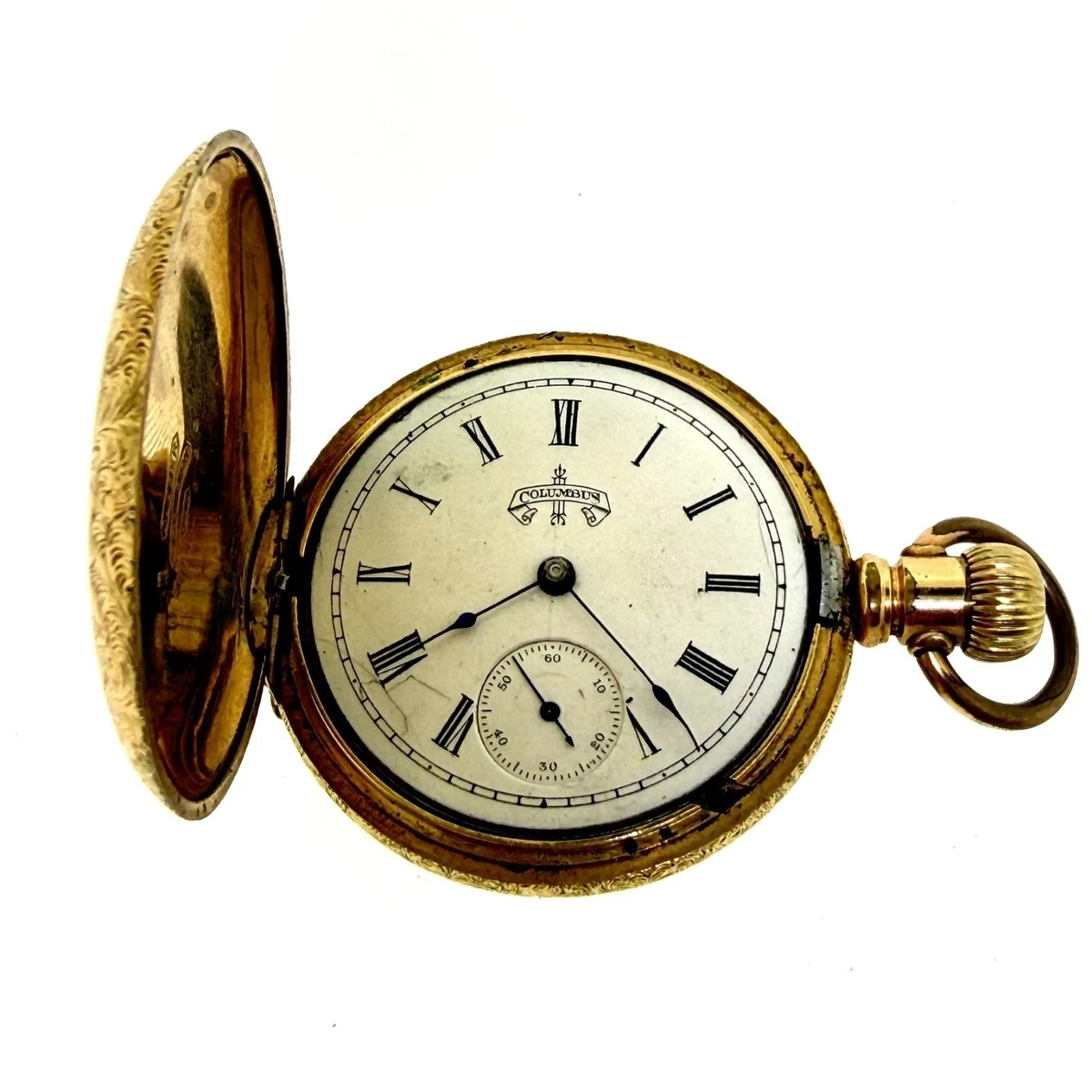 Columbus Watch Co. コランバス 手巻 剣引き 銀側ポケットウォッチ 