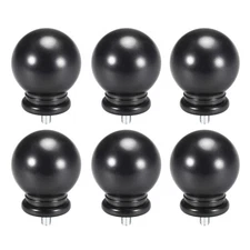 Curtain Rod Finials Plastic End,Total Size 49mm x 34mm Black 6pcs