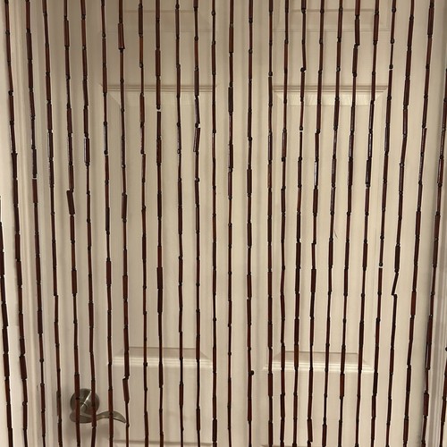 Cadre de porte vintage années 70 à suspendre bambou perles rideau bois hippie 33” X 70” - Photo 2/8