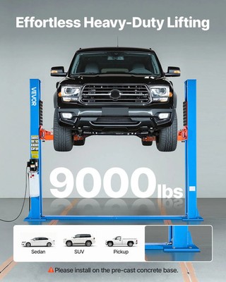 2 Post Lift, 9000 lbs Capacity, 220V 2.95 HP Powerful Motor, Two