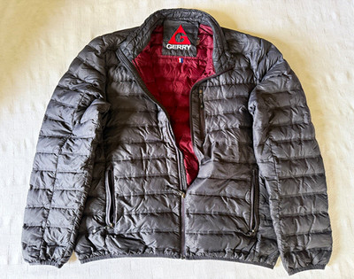 Gerry Men s Quilted Puffer Jacket Full Zip Lightweight Lined Gray/Red XL