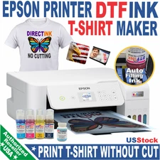 Epson Printer with DTF ink-Film-Powder Heat Transfer Print T-Shirt  Bundl A++