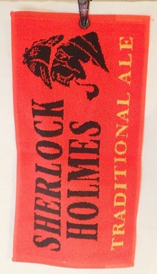 RARE Vtg Sherlock Holmes Traditional Ale Bar Towel Golf  London Pub Man Cave