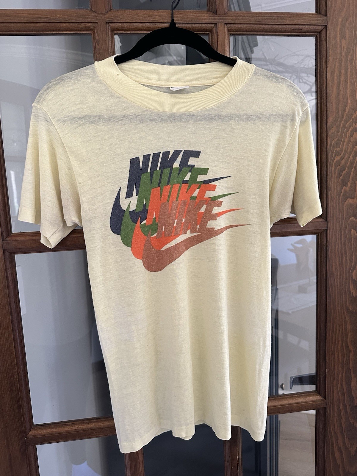 Vintage OG Nike 70’s Quad Swoosh Stack Super Thin Soft 50/50 image 2