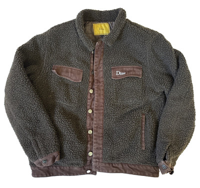 Dime Polar Fleece Sherpa Brown Men's Large Jacket