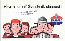 Standard Oil Service Station Clean Bathroom Ad Postcard 1960s MCM