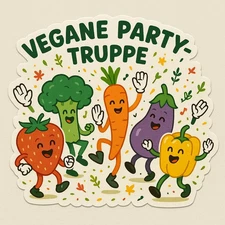 Funny VEGAN Cartoon Car Sticker 9x9cm - Funny Vegan Sticker for Car