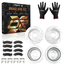 Front Rear Brake Rotors+Brake Pad Kit for Chevrolet Express 1500 2003-08 S-55054