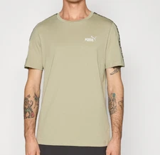 PUMA Lux Army Logo Tape T-Shirt Men’s Small Green New With Tags MSRP $30