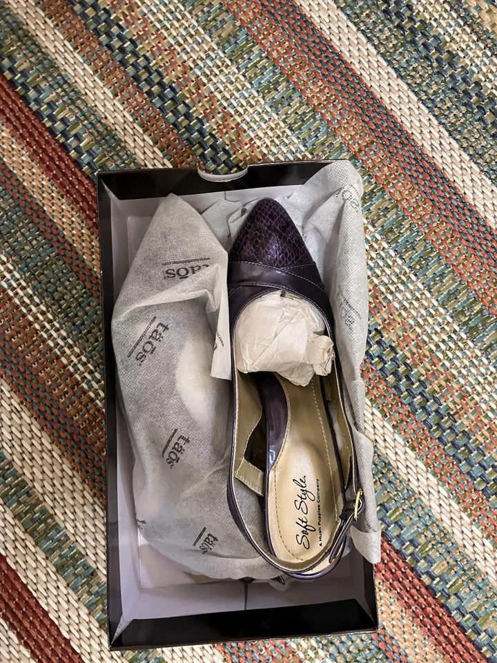 Estilo Suave por Hush Puppies Dos Tonos Púrpura Eslinga Trasera 9w Ligeramente Usado Foto 2 de 4