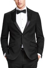 Kenneth Cole Reaction Mens Slim-Fit Ready Flex Tuxedo Jacket 38R Black NWT 325