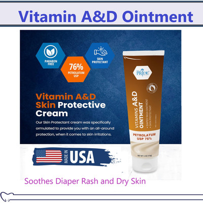 Vitamin A&D Ointment for Adults & Babies, Skin Protectant, Soothes Diaper Rash