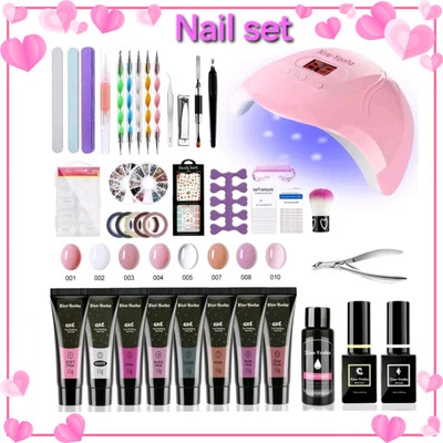 MARKENLOS Nail Set Gelnägel Kit Gelnägel StarterSet,Nagellack Nagelset UV Nägel Farben Tub