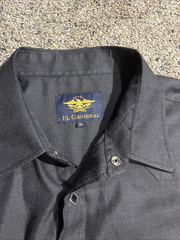 Camisa Hombre El General Western Wear Camisa Negra Hombre’s Talla XL  Foto 2 de 4