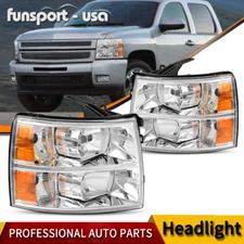 For 2007-2013 Chevy Silverado 1500 2500 3500 Headlights Assembly Headlamps Pair
