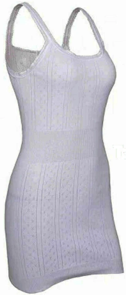 SNOW DROP SNOWDROP LADIES WHITE LONG THERMAL TOP VEST CAMISOLE UK SIZES 10-24 M-3XL